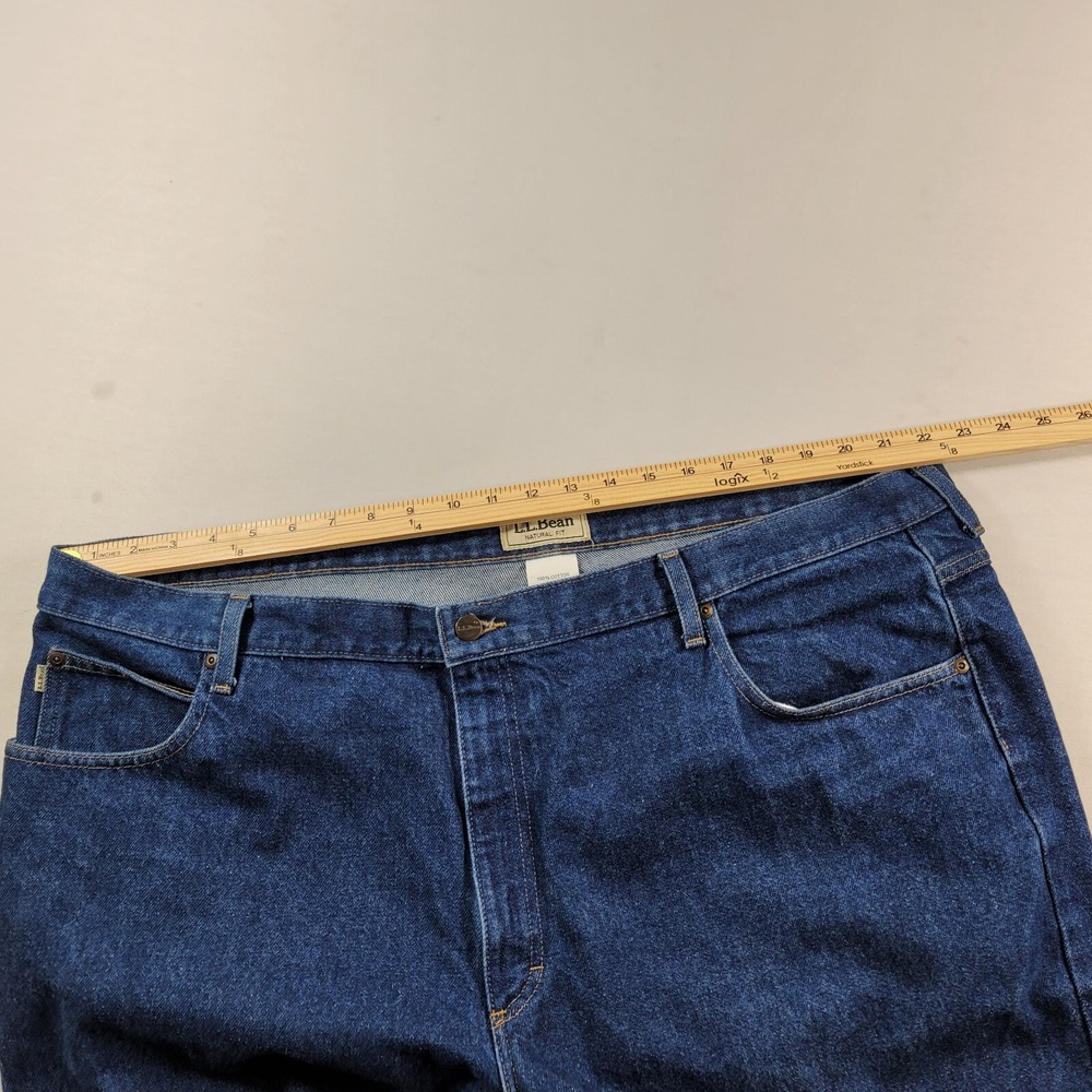 LL Bean Denim Jeans Mens 44x29‎ Blue Natural Fit Straight Cotton - Picture 6 of 10